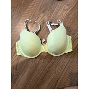 NWT Victoria’s Secret neon yellow green Lightly Linrd T-shirt Demi bra 36D